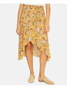 TN`A SANCTUARY Womens Gold Floral Midi Hi-Lo Skirt S fB[X