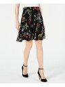 QX GUESS Womens Black Belted Floral Short A-Line Skirt Size: 24 fB[X