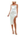 B DARLIN Womens Ivory Tie Spaghetti Strap Below The Knee Sheath Dress Juniors XL レディース