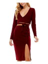 CITY STUDIO Womens Burgundy Unlined Below The Knee Evening Pencil Skirt M fB[X