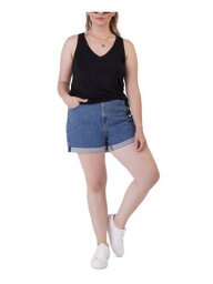 BLACK TAPE Womens Blue Denim Pocketed Distressed Cuffed Shorts 14 レディース