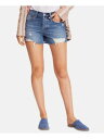 t[s[|[ FREE PEOPLE Womens Blue Straight leg Shorts Size: 24 Waist fB[X