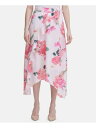 JoNC CALVIN KLEIN Womens Pink Floral Layered Skirt Size: 12 fB[X