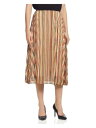 T ^n T TAHARI Womens Orange Stretch Pleated Striped Midi Wear To Work A-Line Skirt 2 fB[X