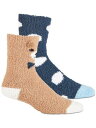 JENNI Womens 2 Pack Bear Brown Cotton Casual Crew Socks 6-10 fB[X