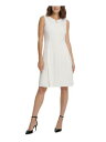 ディーケーエヌワイ DKNY Womens White Stretch Logo Pull Sleeveless Above The Knee A-Line Dress 6 レディース