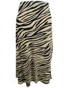 TN`A SANCTUARY Womens Black Animal Print Midi A-Line Skirt XL fB[X