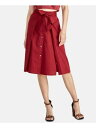 C`FC RACHEL ROY Womens Red Belted Midi Pleated Skirt 4 fB[X