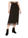 BAR III Womens Black Embellished Speckle Midi A-Line Skirt XL fB[X