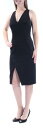 CATHERINE MALANDRINO Womens Black Below The Knee Sheath Cocktail Dress 6 レディース