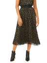 BX VINCE CAMUTO Womens Black Lined Elastic Waist Pull-on Midi Pleated Skirt S fB[X