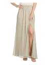 ADRIANNA PAPELL Womens Gold Zippered Leg Slit Lined Maxi Party A-Line Skirt 6 fB[X