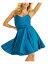 ゲス GUESS Womens Blue Tie Adjustable Straps Spaghetti Strap Fit + Flare Dress S レディース