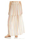 Suboo Womens Yellow Striped Full-Length Pleated Skirt 0 fB[X