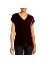 ダナ キャラン DONNA KARAN Womens Purple Cap Sleeve V Neck Top XXS レディース