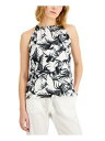 ドナキャランニューヨーク DONNA KARAN NEW YORK Womens White Tie Unlined Vented Hem Sleeveless Halter Top S レディース