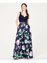 CITY STUDIO Womens Navy Zippered Full-Length Evening A-Line Skirt Juniors 1 fB[X