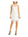 ADRIANNA PAPELL Womens Illusion Lin Sleeveless Short Cocktail Sheath Dress fB[X