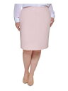 JoNC CALVIN KLEIN Womens Pink Slit Back Hem Lined Knee Length Pencil Skirt Plus 20W fB[X