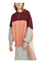 ピープル ブロック フリーピーポー FREE PEOPLE Womens Orange Color Block Long Sleeve T-Shirt Size: S レディース