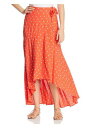 PREMISE STUDIO Womens Red Floral Maxi Wrap Skirt 4 fB[X