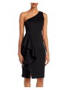 エリザジェイ ELIZA J Womens Black Unlined Cascade Ruffle Sleeveless Sheath Dress 8 レディース