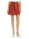 ジョイー JOIE Womens Red Belted Button Up Mini A-Line Skirt Size: 10 レディース