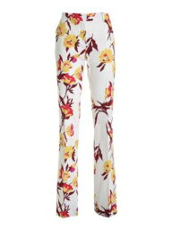 MAXMARA Womens Beige Stretch Zippered Pocketed Floral Flare Pants 4 レディース