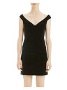 セオリー THEORY Womens Black Velvet Sleeveless V Neck Short Evening Body Con Dress 0 レディース