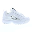 フィラ Fila Disruptor II Metallic Accent Womens White Lifestyle Sneakers Shoes 6.5 レディース