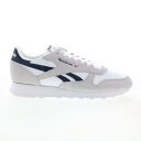 [{bN Reebok Classic Suede Mens Gray Suede Lace Up Lifestyle Sneakers Shoes Y