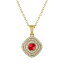 Tresorra 127-YG-RBY 18K Yellow Gold 0.55 ct. Diamond and Ruby Necklace ˥å