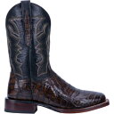 _|Xg Dan Post Boots Kingsly Caiman Square Toe Cowboy Mens Brown Dress Boots DP4860 Y