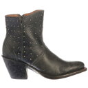 ルケーシー Lucchese Harley Cowhide Studded Round Toe Cowboy Booties Womens Black Casual Boo レディース