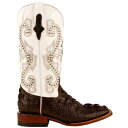 Ferrini Rancher Caiman Square Toe Cowboy Womens Brown Dress Boots 90493-09 レディース