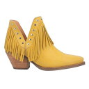 ディンゴ Dingo Fine N' Dandy Round Toe Cowboy Booties Womens Yellow Casual Boots DI186-70 レディース