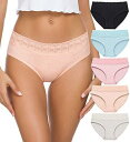 GNEPH Womens Cotton Lace Bikini Hip-huggers Panties 5-Pack (218Light XXL) レディース