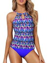 Hilor Tankini Swimsuits for Women Two Piece Bathing Suits Keyhole Swimwear レディース