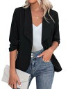 Beyove Casual Blazer for Women Work 3/4 Sleeve Blazer Black-Small MC-7100510 レディース