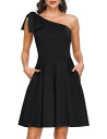 JASAMBAC Black Fit and Flare Dress for Women with Pockets Vintage Cocktail One レディース