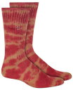 Sun + Stone Mens Tie Dye Knit Crew Socks Red Size 10 メンズ