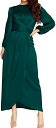 PinuPart PINUPART Womens Elegant Empire Waist Long Sleeve Maxi Dress for レディース