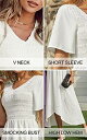 Zattcas Casual Dresses for Women Smocked Maxi Dresses Long Dress for Women White レディース