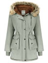 グレース GRACE KARIN Womens Winter Warm Drawstring Hooded Coat Parkas Jacket Light Gray L レディース