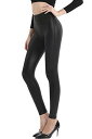 Retro Gong Black Womens Faux Leather Leggings Stretch High Waisted Pleather レディース