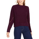 Wynter WYNTER Women's Pointelle Open Knit Chenille Mock Neck Sweater Top TEDO fB[X