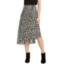 INC NEW Women's Black/white Giraffe Print A-line Asymmetrical Skirt 6 TEDO fB[X