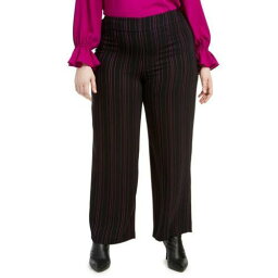 Bar III BAR III NEW Women's Plus Size Striped Wide-leg Pull On Dress Pants TEDO レディース