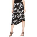 INC NEW Women's Black Multi Floral Printed Midi Asymmetrical Skirt 2 TEDO fB[X