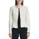 ディーケーエヌワイ DKNY NEW Women 039 s Ivory/black Metallic Textured Floral Peplum Jacket Top 18 TEDO レディース